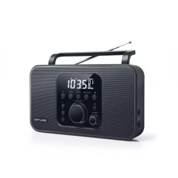 Tragbares Radio Muse M-091 R — FM/AM, LCD-Anzeige, Netz- oder AA/D-Batteriebetrieb, Drehregler-Lautstärke, 1,1 kg, schwarz