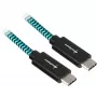 USB 3.2 Gen 2 Kabel, USB-C Stecker > USB-C Stecker (Schwarz/Hellblau, 0,5 Meter, gesleevt)