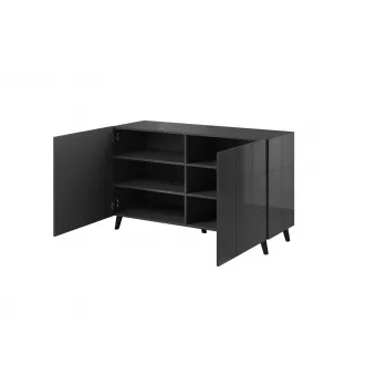 Cama Sideboard 2D REJA graphitgrau glänzend/graphitgrau glänzend