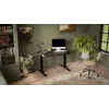 Cama Meble elektrisch höhenverstellbarer Schreibtisch MOON 121x67 cm, rechteckige Spanplatten-Tischplatte, 72–120 cm schwarz/san sebastian