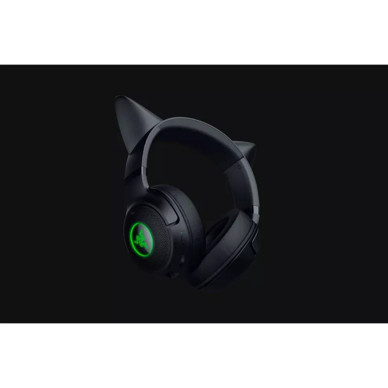Razer Kraken Kitty V2 BT kabelloses Gaming-Headset, Bluetooth 5.2, Over-Ear, Mikrofon, Geräuschunterdrückung, Chroma RGB, 20–20.000 Hz, Schwarz