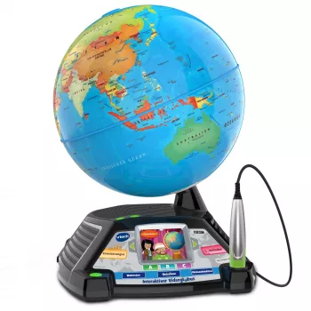 Interaktiver Video-Globus VTech 80-605404 — pädagogischer sprechender Globus mit Audio- und interaktiven Inhalten