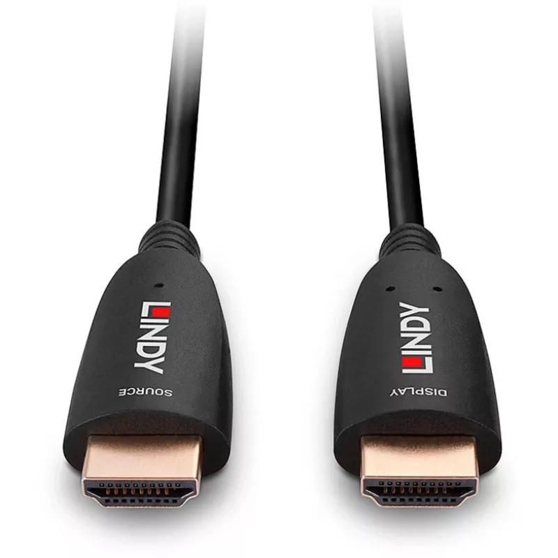 Lindy 38511 15 m Fibre-Optic-Hybrid HDMI 2.1 8K60 Kabel, AOC, HDMI-Stecker auf HDMI-Stecker, 4K120, Schwarz