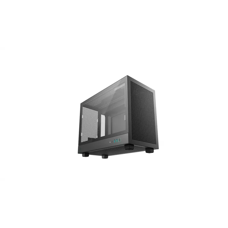 DeepCool CH160 PLUS R-CH160-BKNGM0-G Small-Form-Factor-(SFF)-PC-Gehäuse, Mini-ITX/Micro-ATX, Hartglas, schwarz