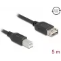 DELOCK USB 2.0 Kabel Modell 81533 — USB B auf USB A, 5 m, schwarz, 480 Mbit/s