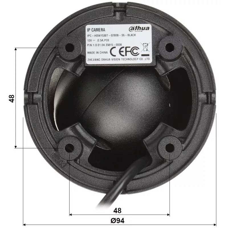 IP-Kamera DAHUA IPC-HDW1530T-0280B-S6-Schwarz Schwarz