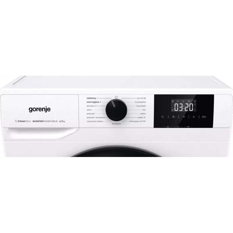 Freistehende Waschmaschine Gorenje W3NGPI72SBS, 7 kg, 1200 U/min, Invertermotor, Dampf, 15 Programme, Weiß