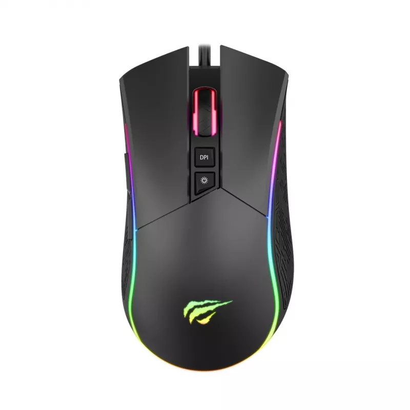 Havit MS1001S - Optische Gaming-Maus für Rechtshänder, USB Typ A, Schwarz-Grau