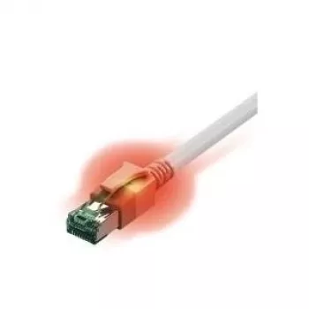 Easylan CS1OWADAD0020 RJ45-Netzwerkkabel, Patchkabel CAT 6a S/FTP 2 m weiß mit LED 1 Stk.