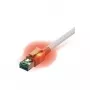 Easylan CS1OWADAD0020 RJ45-Netzwerkkabel, Patchkabel CAT 6a S/FTP 2 m weiß mit LED 1 Stk.