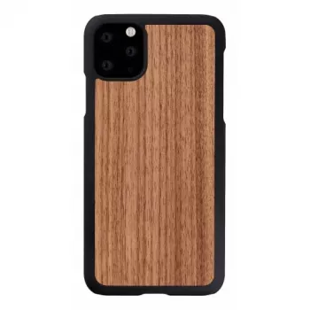 Smartphone-Hülle man and wood für iPhone 11 Pro Max — schwarze Walnuss, Holzrückseite, Schutzrahmen