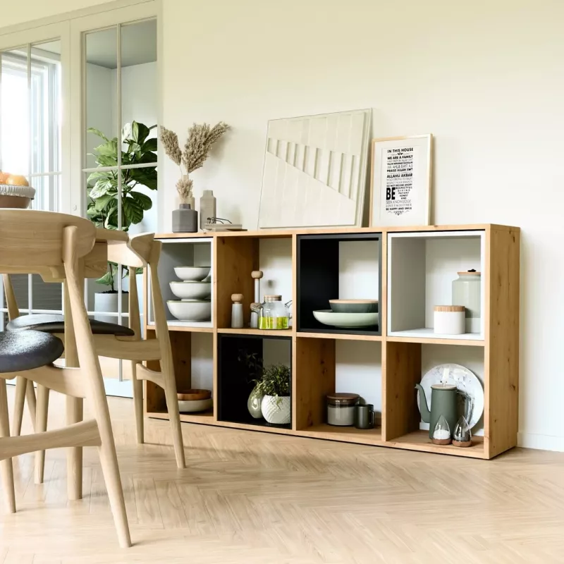 Top E Shop MALAX 2X4 ARTISAN Bücherregal für das Wohnzimmer