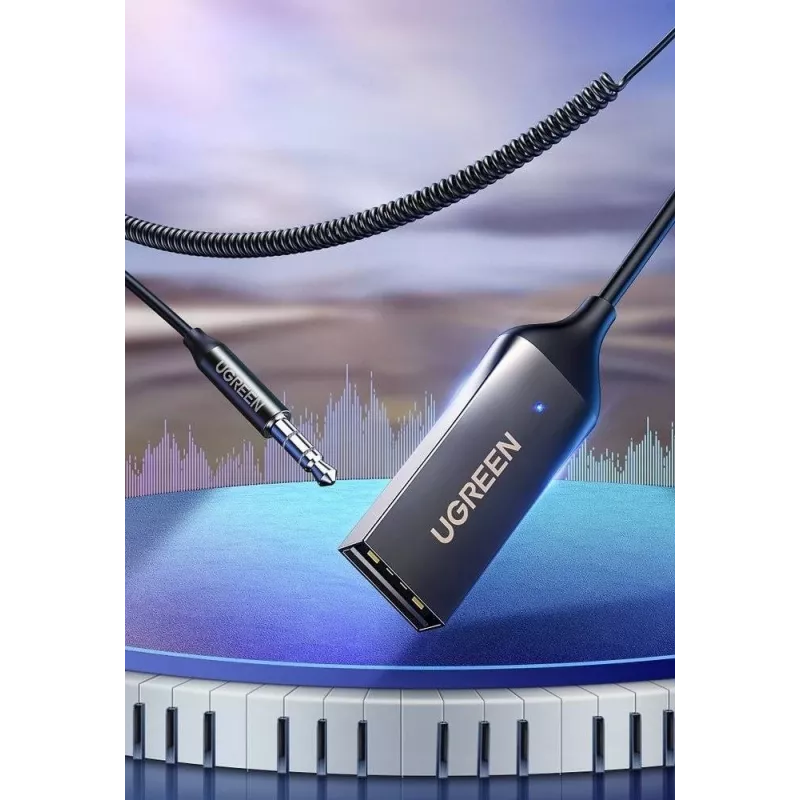 UGREEN CM309 Bluetooth-5.0-Audioempfänger, USB, 3,5-mm-AUX-Klinke, Schwarz