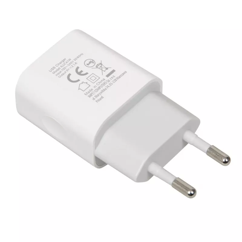 Power charger iBOX C-41 USB 2A, 1 USB port, microUSB cable, White