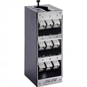 InLine 76203P Keystone Patchpanel, 9-Port Cat.6A, Wand-/DIN-Schienenmontage
