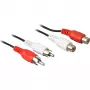Goobay 50027 Stereo-Cinch-Verlängerungskabel, 2x Cinch-Stecker auf 2x Cinch-Buchse, 5 m, schwarz