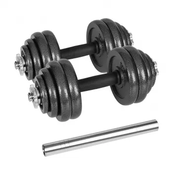 REBEL ACTIVE Verstellbare Hanteln im Koffer 30 kg mit Stange