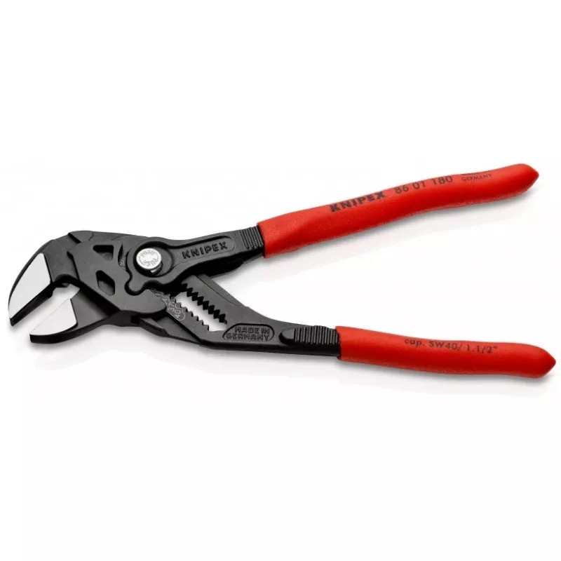 Knipex 86 01 180 Zangenschlüssel, 180 mm, max. Öffnung 40 mm, 15-fach einstellbar, rot
