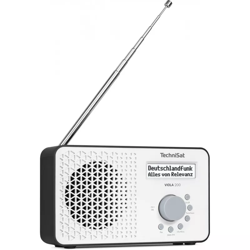 TechniSat VIOLA 200 DAB+ Digitalradiowecker, Weiß/Schwarz