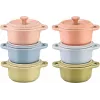 Set 6x Mini-Cocotte rund 10 cm, mehrfarbig