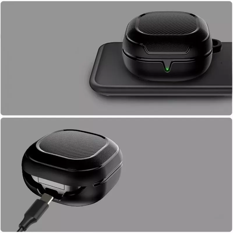 Tech-Protect Rough Carbon Hülle für das Ladecase von Samsung Galaxy Buds 2 Pro/2/Live/Pro, schwarz