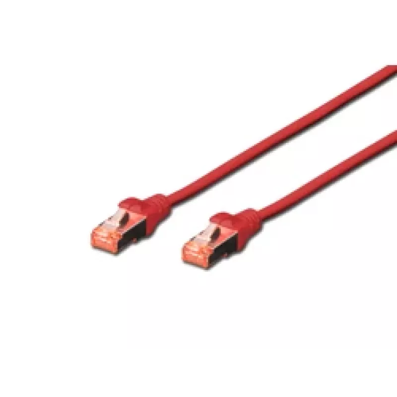 DIGITUS CAT6 S/FTP Patchkabel, 0,5 m, Rot, 10er-Pack