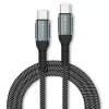 Qoltec 52358 USB-C-auf-USB-C-Kabel, USB 2.0, 480 Mbit/s, 100 W PD, QC 3.0, Nylongeflecht, 1,5 m, schwarz
