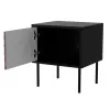 Nachtschrank, 2 Stk. CORTINA 45x40x51 schwarz/Walnuss