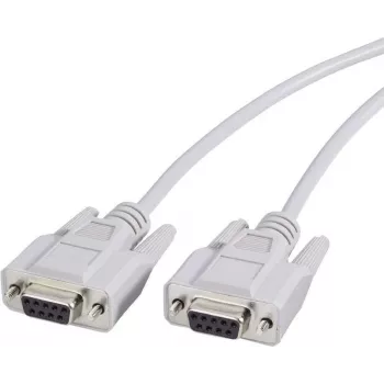 Renkforce 1377242 Nullmodem-Anschlusskabel, 9-polig D-Sub Buchse/Buchse, 1,8 m, Grau