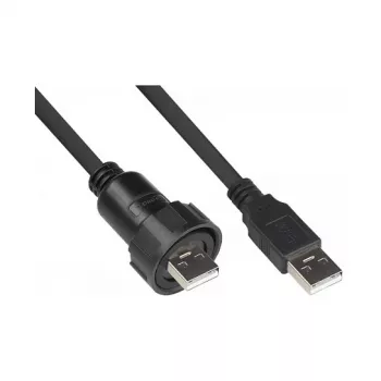 Good Connections Industrie-Stecker S4 USB 2.0 Kabel, USB-A auf USB-A, 1 m (IC04-U201)
