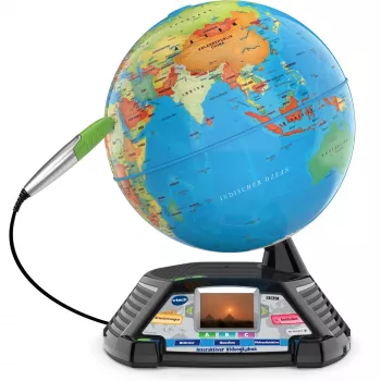 Interaktiver Video-Globus VTech 80-605404 — pädagogischer sprechender Globus mit Audio- und interaktiven Inhalten