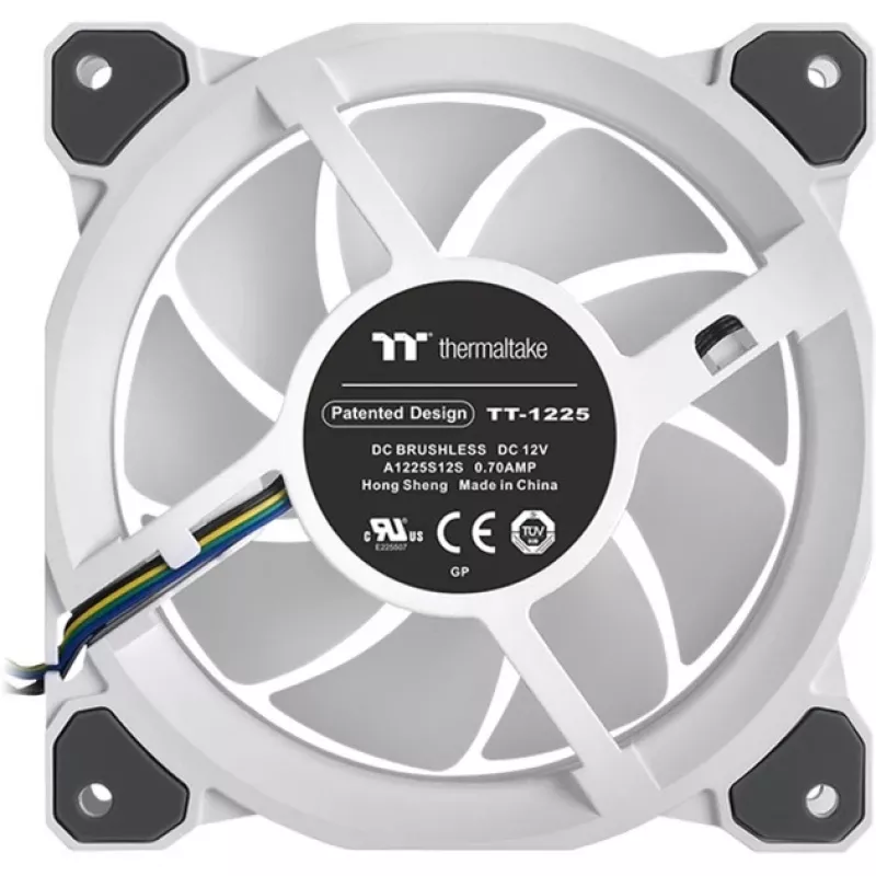 Thermaltake Riing Quad 12 RGB Radiator Fan TT Premium Edition Gehäuselüfter CL-F100-PL12SW-A, 120 mm, 3er-Set mit Controller, Weiß