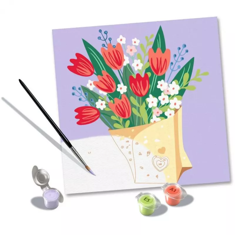 Malen-nach-Zahlen-Set Ravensburger CreArt - Tulpenstrauß-Bild, Modell 25518