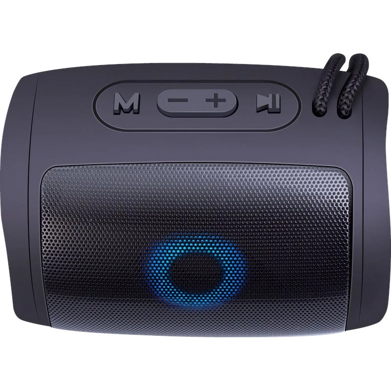 DEFENDER Enjoy S200 65200 tragbarer Bluetooth-Lautsprecher, TWS, 5 W, LED-Licht, FM, microSD, 10 Std. Akkulaufzeit, schwarz