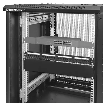 Qoltec 54512 19" Rack-Blindplatte, 2U, Stahl