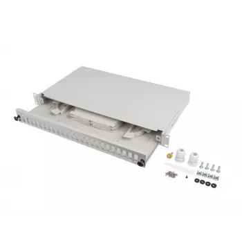 Glasfaser-Patchpanel LANBERG FOP1-24SD-LQS 19 Zoll 1U 24xSC Duplex 24xLC Quad