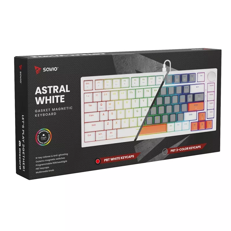 Savio ASTRAL WHITE JADE Tastatur Gaming USB QWERTY US International