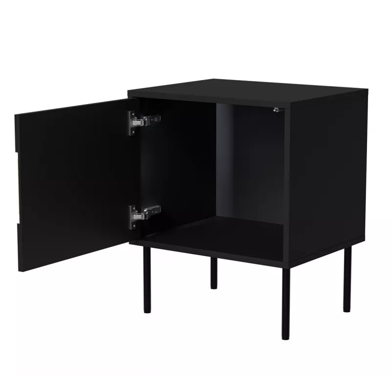 Cama INSERTO Nachtschrank, 2 Stk., 50x40x61.5 cm, schwarz + LED