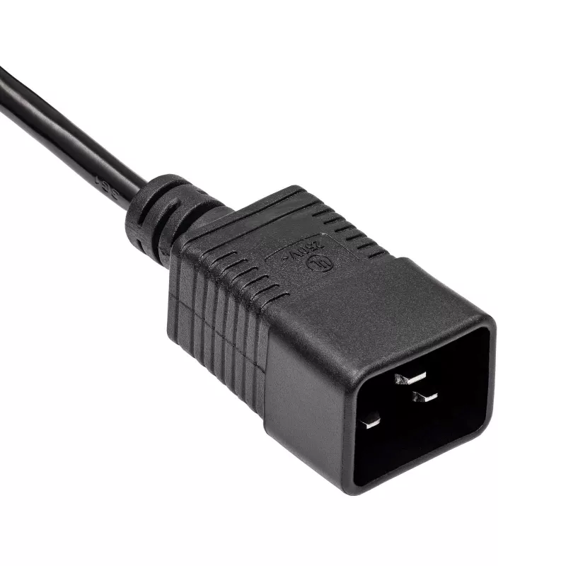 Akyga AK-UP-03 Server-Verlängerungskabel IEC C20 auf C19, 1,8 m, schwarz