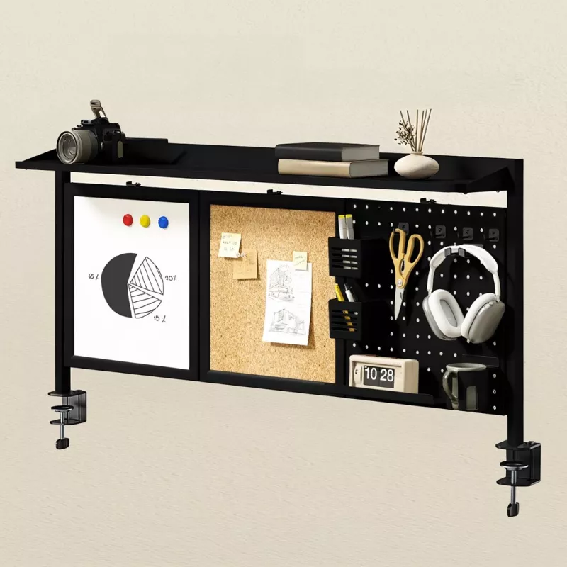 Ergo Office ER-300 B Tischtrennwand / Organizer, 1295 x 242 x 726 mm, Stahl, max. Belastung 10 kg, Schwarz