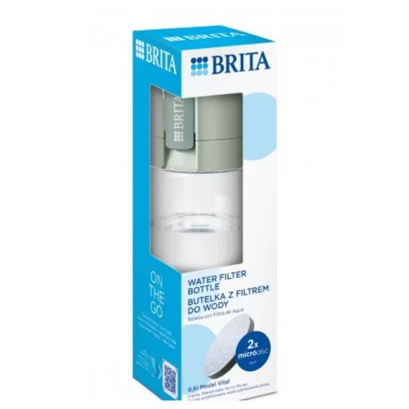 Filterflasche BRITA Vital Pastellgrün 600 ml mit 5 MicroDisc-Filterscheiben (BRITA 1059295)