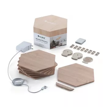 Nanoleaf | Elements Wood Look Hexagons Starter Kit (13 Panels) | Kaltweiß + Warmweiß