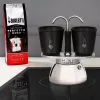 Bialetti Mini Express Induction Espressokocher-Set 7310, 2 Tassen mit 2 Gläsern