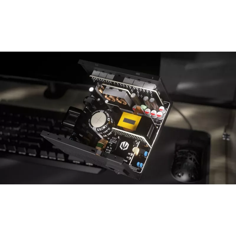 Netzteil ENDORFY Supremo FM6 850 W, 24-Pin-ATX, vollmodular, 80 PLUS Gold, 120-mm-Lüfter, Schwarz