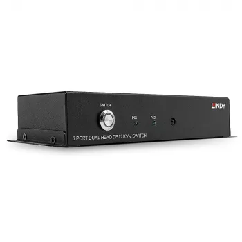 Lindy 2 Port Dual Head DisplayPort 1.2 KVM Switch, 3840 x 2160 Pixel, 4K Ultra HD, Schwarz