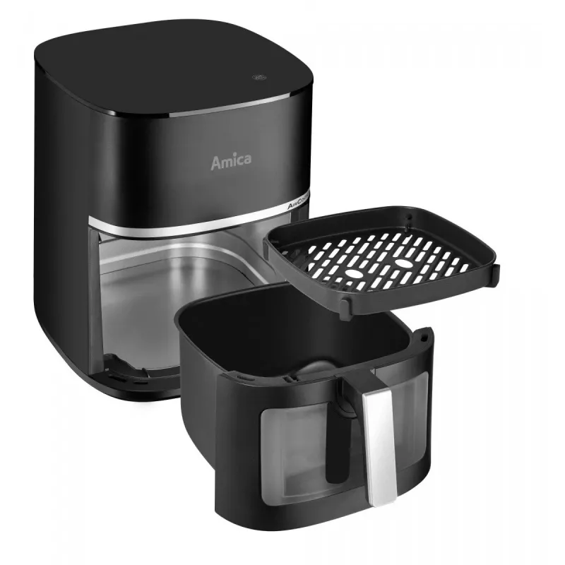 Amica AFM 6020 Heißluftfritteuse, 7,2 l, 1700 W, 10 Programme, LCD-Display, schwarz