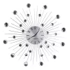 Wanduhr ESPERANZA EHC002 — mechanisch, rund, 50 cm Durchmesser, 25 mm Tiefe, Aluminiumrahmen, Glasabdeckung, Edelstahl-Finish