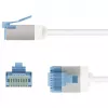 Goobay Ultra-Flexibles CAT 6A Patchkabel schlank U/UTP Weiß - extra-kurzer Stecker (74285)
