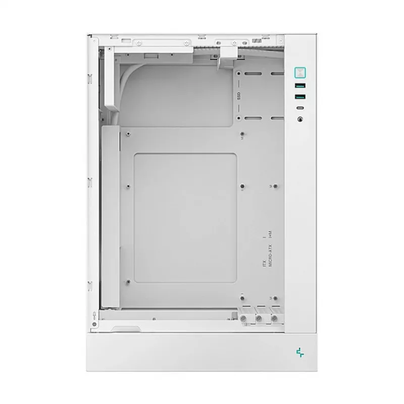 DeepCool CH170 PLUS WH Midi-Tower-PC-Gehäuse, Micro ATX, ohne Netzteil, 4 Erweiterungssteckplätze, weiß