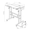 Maclean mobiler Laptop-Tisch, weiß, 80x60cm, 50kg max, höhenverstellbar 67-115cm, MC-124 W